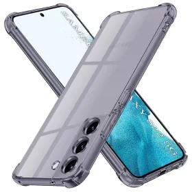    Techsuit - Ütésálló Átlátszó Szilikon - Samsung Galaxy S22 5G - Füstfekete tok