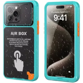    iPhone 12 Pro Max/13 Pro Max/14 Pro Max/15 Pro Max/16 Pro Max/15+/16+ Kék ShellBox - AirBox Vízálló IP68 (6,7 hüvelyk) tok