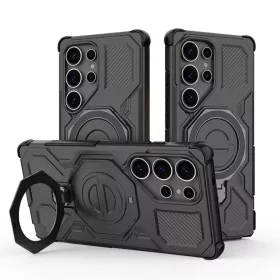    Samsung Galaxy S25 Ultra Fekete Carbon Shield PRO védőtok - Techsuit tok