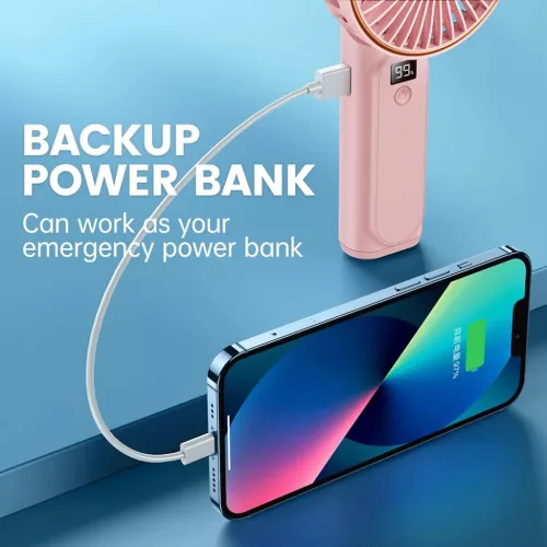 Techsuit - Prémium Mini Kézi Ventilátor (M12) - LED Digitális Kije-5949419319110 4 kép
