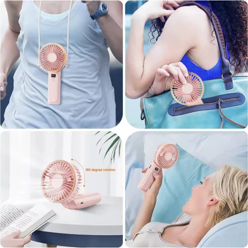 Techsuit - Prémium Mini Kézi Ventilátor (M12) - LED Digitális Kije-5949419319110 6 kép
