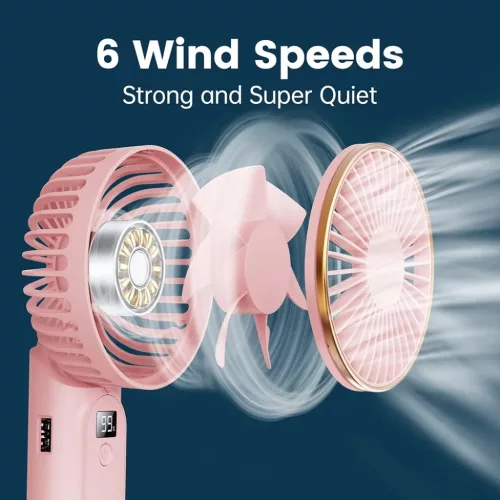 Techsuit - Prémium Mini Kézi Ventilátor (M12) - LED Digitális Kije-5949419319110 7 kép