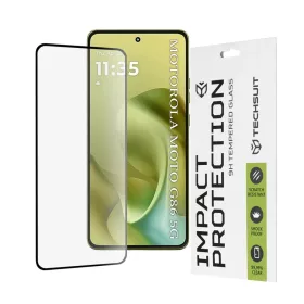   Techsuit - 111D Teljes Borítású / Teljes Ragasztású Üveg - Motorola Moto G86 - Fekete üvegfólia