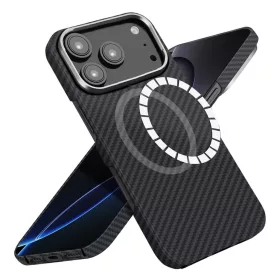  iPhone 17 Pro Fekete MagSafe Aramid Szálas Techsuit Tok