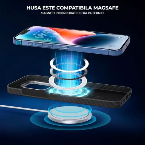  iPhone 17 Pro Fekete MagSafe Aramid Szálas Techsuit Tok-5949419319905 6 kép