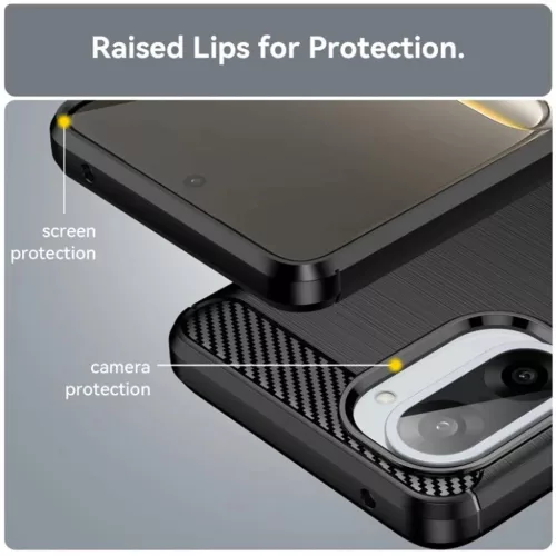  OnePlus Nord CE5 karbon szilikon teknős - fekete tok-5949419321526 6 kép