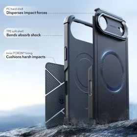 iPhone 17 Air ESR Cyber Armor Kickstand - Fekete tok-4894240283554 2 kép