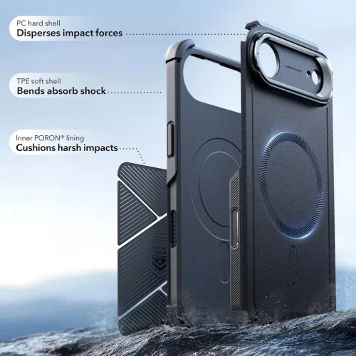 iPhone 17 Air ESR Cyber Armor Kickstand - Fekete tok-4894240283554 2 kép