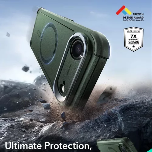  iPhone 17 Air Zöld ESR Cyber Armor Kitámasztó tok-4894240288474 3 kép