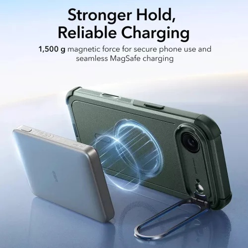  iPhone 17 Air Zöld ESR Cyber Armor Kitámasztó tok-4894240288474 5 kép