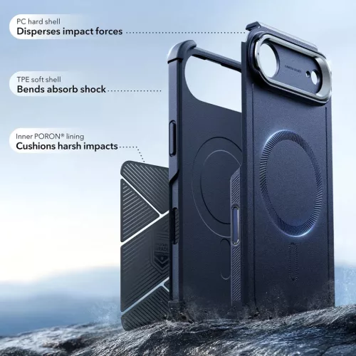  iPhone 17 Air Kék ESR - Cyber Armor kitámasztós tok-4894240283578 3 kép