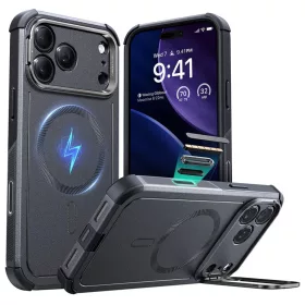 iPhone 17 Pro Szürke ESR Cyber Armor Kitámasztó tok