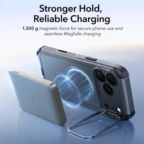 iPhone 17 Pro Szürke ESR Cyber Armor Kitámasztó tok-4894240283653 3 kép