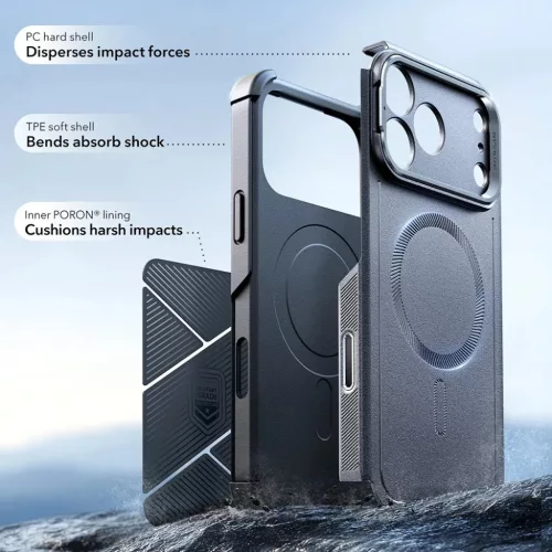iPhone 17 Pro Szürke ESR Cyber Armor Kitámasztó tok-4894240283653 5 kép