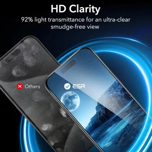  iPhone 17 / iPhone 16 Pro Fekete ESR Adatvédelmi Edzett Üveg (3 dar-4894240258750 6 kép