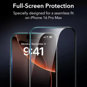  iPhone 17 Pro Max Átlátszó ESR Edzett üveg fekete kerettel (3 db)-4894240280959 1 kép