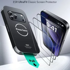  iPhone 17 Pro Átlátszó ESR Edzett Üveg UltraFit (3 darabos csomag-4894240282076 2 kép