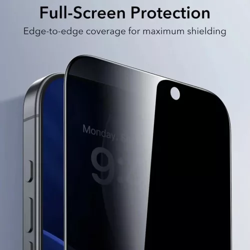  iPhone 17 Pro Fekete ESR Adatvédelmi edzett üveg UltraFit üvegfól-4894240282410 5 kép