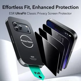  iPhone 17 Pro Max Fekete üvegfólia ESR Privát Érintőképernyős -4894240282373 2 kép