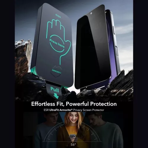  iPhone 17 Pro Max Fekete ESR Privacy Armorite Képernyővédő UltraF-4894240284810 6 kép