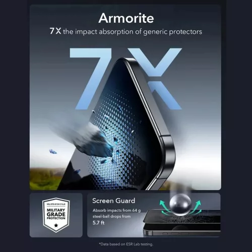  iPhone 17 Pro Max Fekete ESR Privacy Armorite Képernyővédő UltraF-4894240284810 7 kép