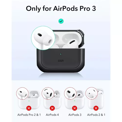 Apple AirPods Pro 3 - ESR - Orbit Hybrid HaloLock tok fekete-4894240289105 9 kép
