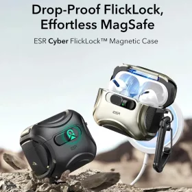Apple AirPods Pro 3 Titanium ESR Cyber FlickLock HaloLock tok-4894240289242 2 kép