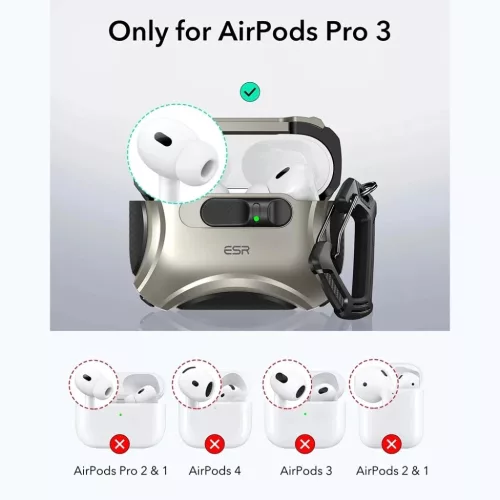 Apple AirPods Pro 3 Titanium ESR Cyber FlickLock HaloLock tok-4894240289242 7 kép