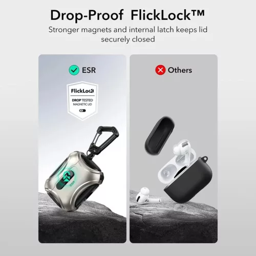 Apple AirPods Pro 3 Titanium ESR Cyber FlickLock HaloLock tok-4894240289242 9 kép