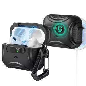 Apple AirPods Pro 3 Fekete ESR Cyber FlickLock HaloLock tok