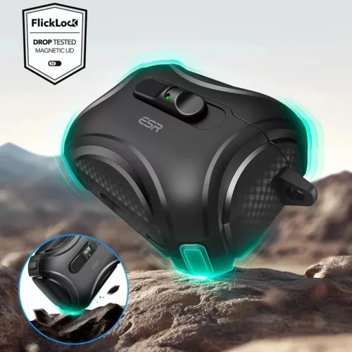 Apple AirPods Pro 3 Fekete ESR Cyber FlickLock HaloLock tok-4894240289204 4 kép