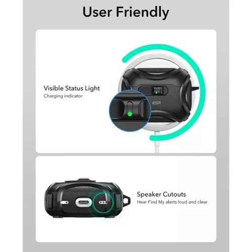 Apple AirPods Pro 3 Fekete ESR Cyber FlickLock HaloLock tok-4894240289204 8 kép
