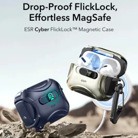 Apple AirPods Pro 3 Kék ESR - Cyber FlickLock HaloLock tok-4894240289228 2 kép