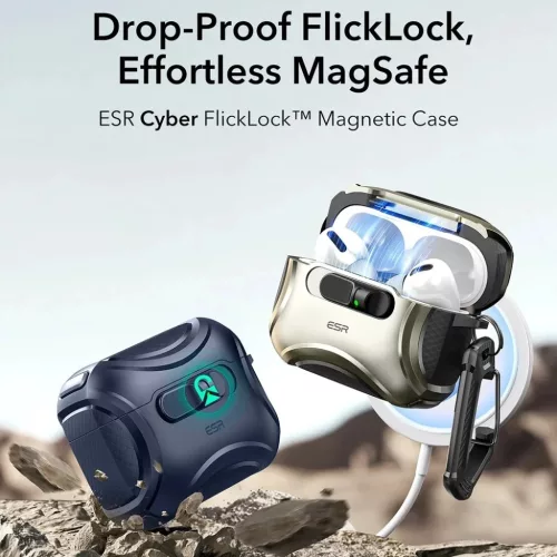 Apple AirPods Pro 3 Kék ESR - Cyber FlickLock HaloLock tok-4894240289228 2 kép
