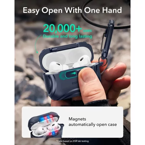 Apple AirPods Pro 3 Kék ESR - Cyber FlickLock HaloLock tok-4894240289228 7 kép