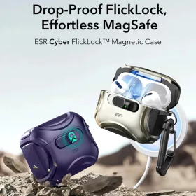 Apple AirPods Pro 3 Lila ESR Cyber FlickLock HaloLock tok-4894240289266 2 kép