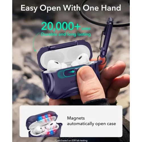 Apple AirPods Pro 3 Lila ESR Cyber FlickLock HaloLock tok-4894240289266 5 kép