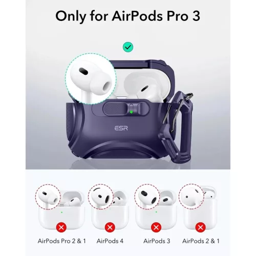 Apple AirPods Pro 3 Lila ESR Cyber FlickLock HaloLock tok-4894240289266 6 kép