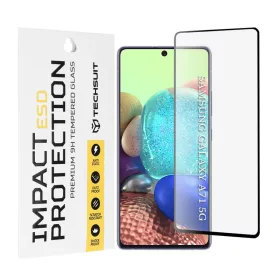    Samsung Galaxy A71 4G / A71 5G / Note 10 Lite / M51 fekete Techsuit ESD üveg kijelzővédő
