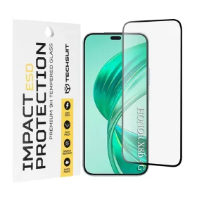    Honor X8b / X8c / 400 Lite Fekete üvegfólia Techsuit ESD Glass Védőtok