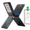 Classic Geo Kártyatartó - Vegán Bőr Pénztárca 11 kártyához és készpénzhez, Find My funkcióval, RFID blokkolás - Carbon Fiber
