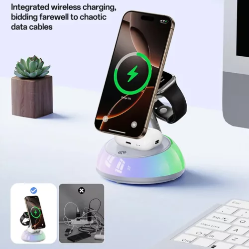 iPhone, Apple Watch, AirPods Fehér Yesido Wireless Charging Station 3-6942314411872 8 kép