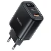 Yesido - Fali Töltő (YC68) - Digitális Kijelzővel, Gyors Töltés, telefonhoz, tablethez, USB, Type-C, 20W - Fekete