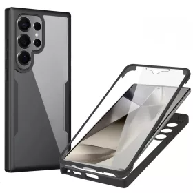    Samsung Galaxy S25 Ultra Fekete Techsuit ColorVerse 360 sorozat + Képernyővédő tok