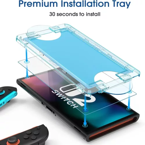 Nintendo Switch 2 Átlátszó Techsuit (2 pack) Premium Tempered Glass-5949419324701 4 kép