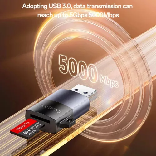 Yesido - Kártyaolvasó (GS36) - USB, Gyors, Alumínium ötvözet, 1TB-6942314411315 6 kép