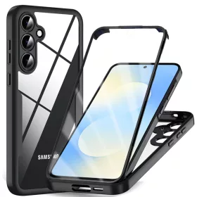   Samsung Galaxy S25 FE Fekete Techsuit - ColorVerse 360 Series + Képernyővédő tok
