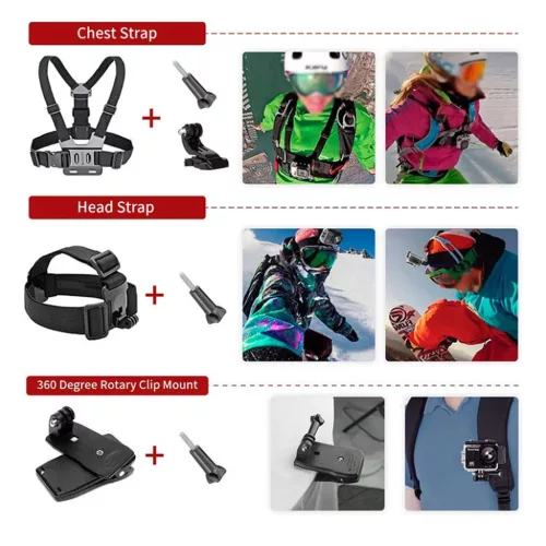  GoPro Action Camera Fekete Techsuit - Accessory Kit CamQuest 15in1 (S-5949419326200 3 kép
