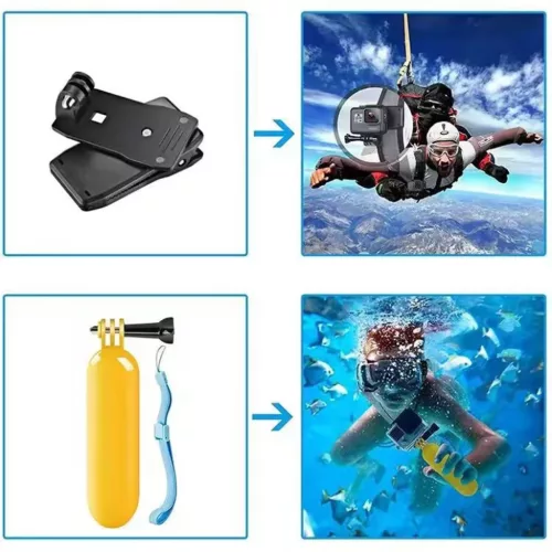  GoPro Action Camera Fekete Techsuit - Accessory Kit CamQuest 15in1 (S-5949419326200 5 kép