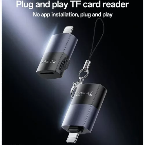 iPhone, iPad Szürke Yesido Adapter (GS38) - Lightning TF kártya csat-6942314411339 4 kép